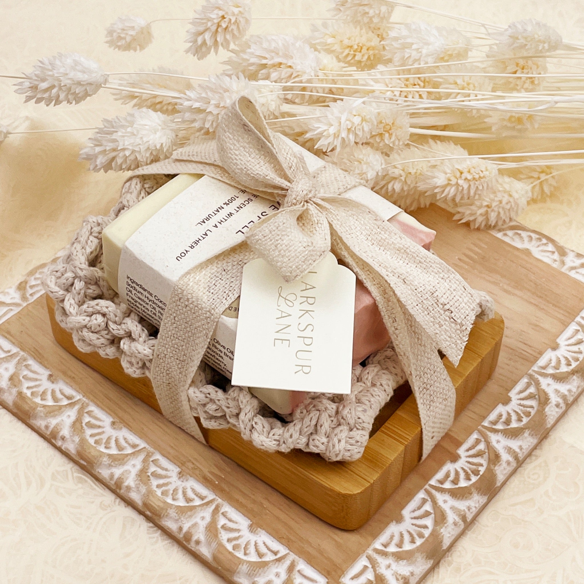 Handmade Soap Gift Set | Soap, Saver & Bamboo Dish