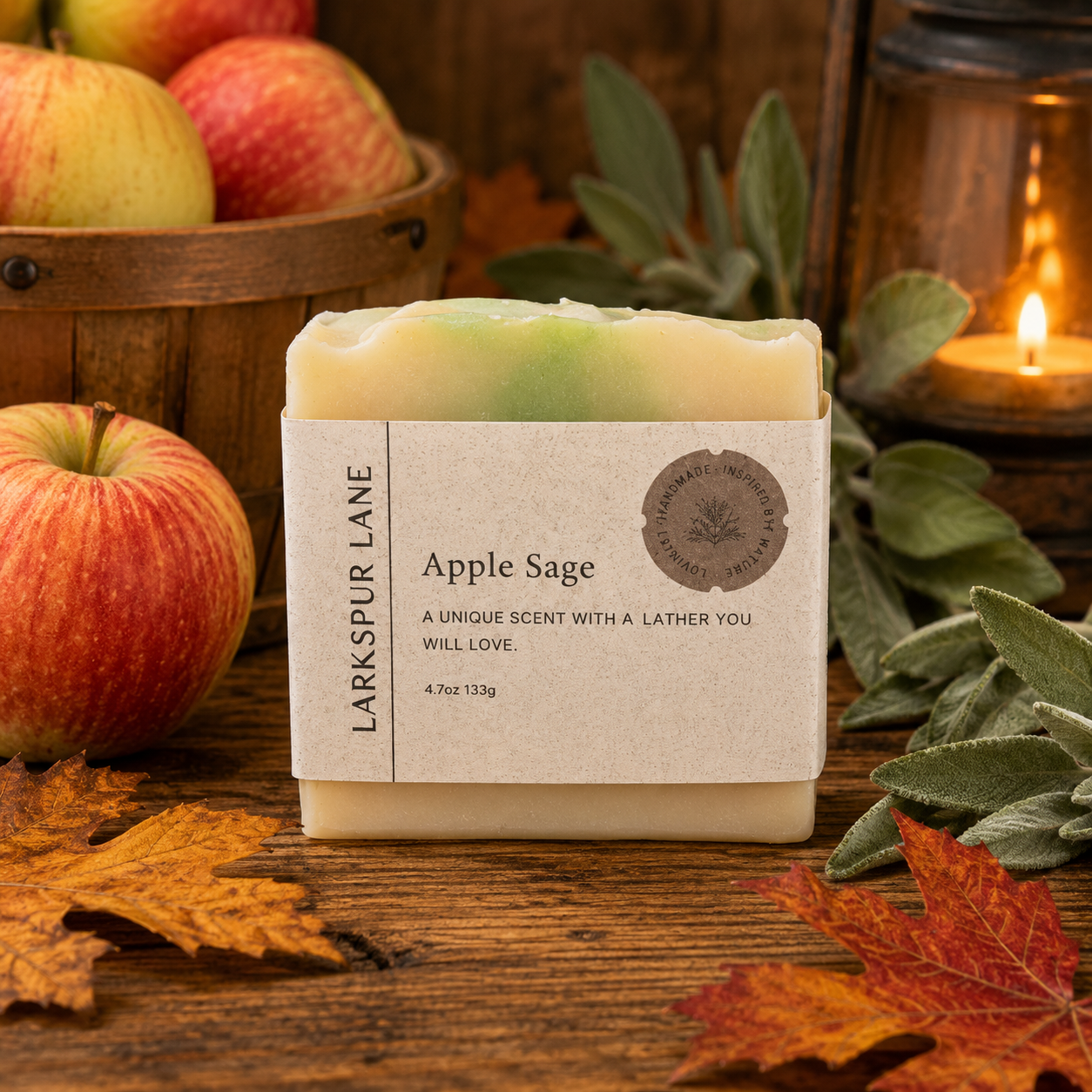 Apple Sage Handmade Cold Process Soap