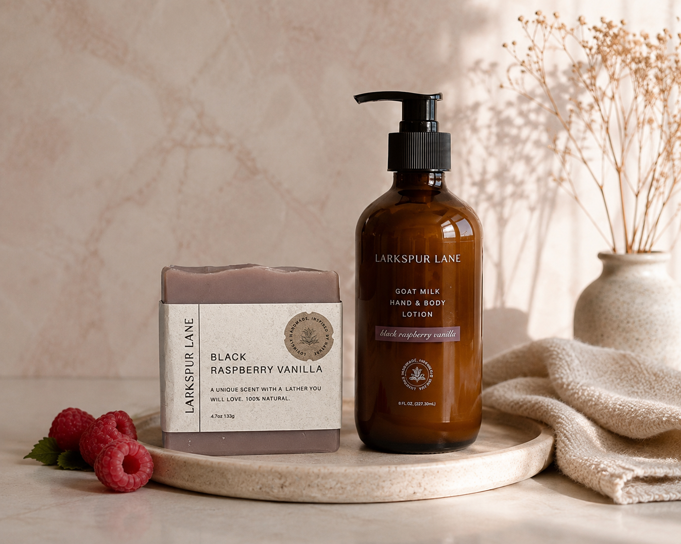 Black Raspberry Vanilla Soap and Goat Milk Lotion Gift Set