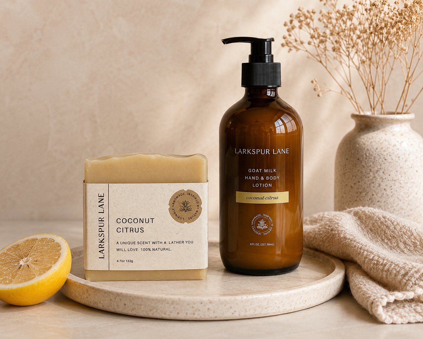 Coconut Citrus Soap and Goat Milk Lotion Gift Set