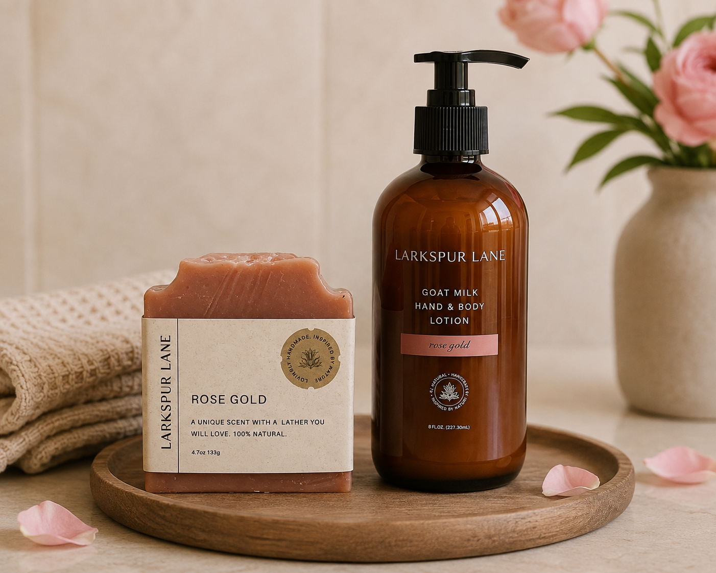Rose Gold Soap and Goat Milk Lotion Gift Set