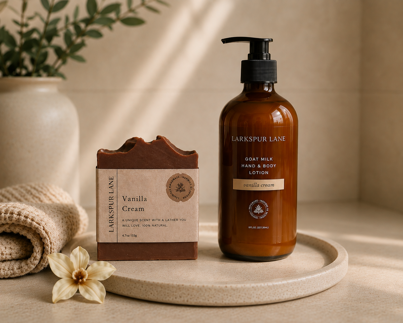 Vanilla Cream Soap and Goat Milk Lotion Gift Set